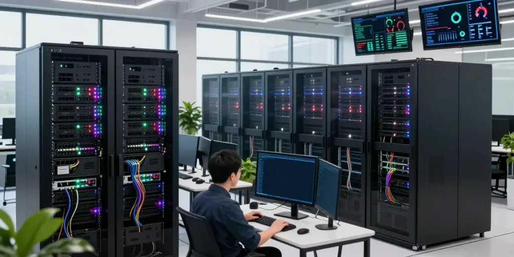 ROKOK88's high-performance server infrastructure in a contemporary UK data center.