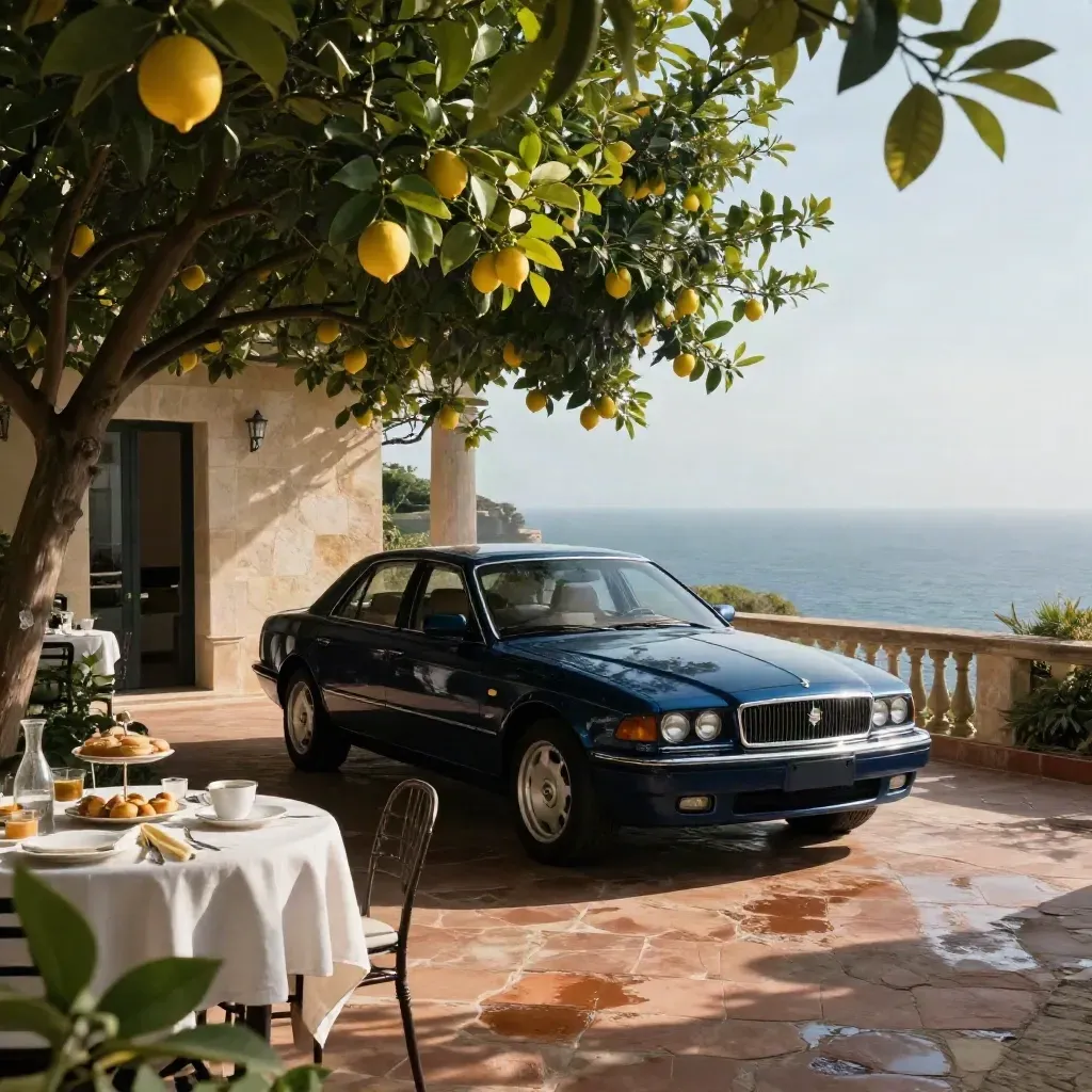 Villa vista mare a Sorrento con auto privata arrivata e colazione pronta in terrazza